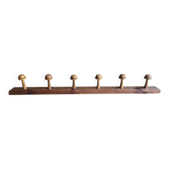 Coat rack with 6 wooden hooks