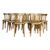 Lot de 10 chaises bistrot bois-courbé 1960 pretes pour le service