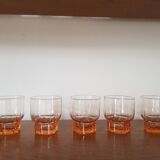 Set of 5 small pink glasses