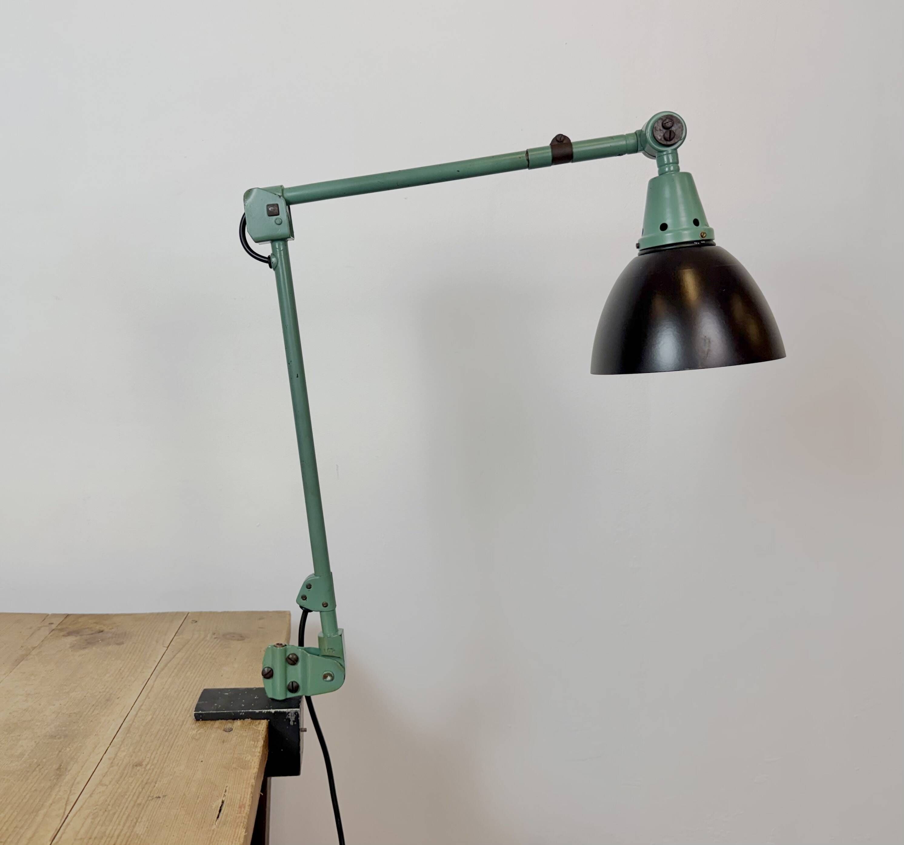 Green Industrial Workshop Desk Lamp by Curt Fischer for Midgard, 1950s