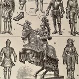 Lithograph on armor and knights - 1920