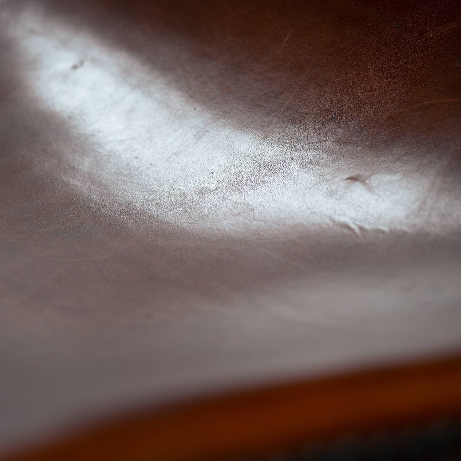 Pierre Lottier brown Spanish leather Slipper chairs by Almazan, 1950s