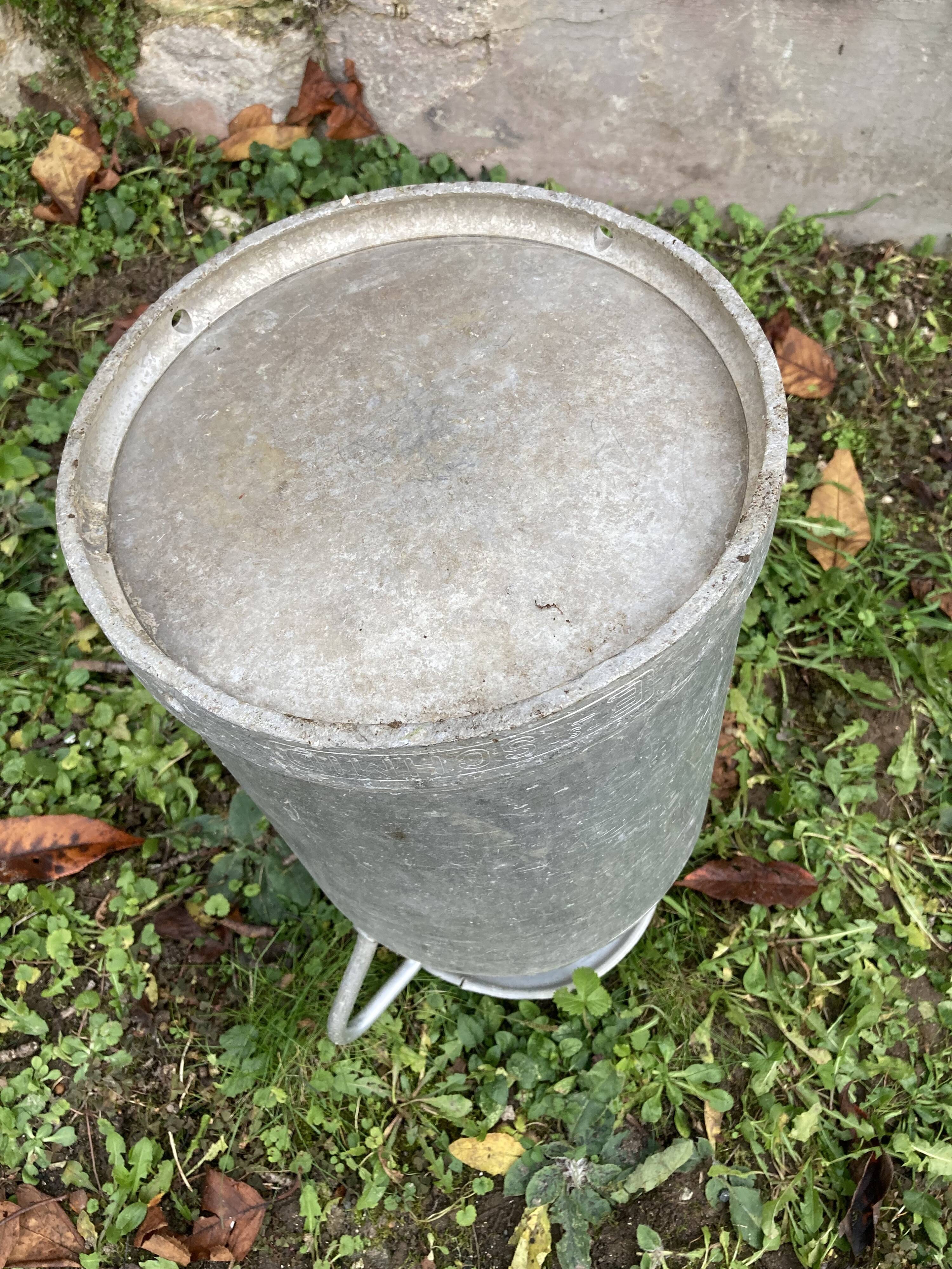 Pair of farm milk jars aluminum cans