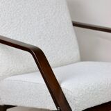 Vintage white Boucle Club Armchairs, 1970s