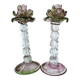 Pair of Murano Salviati candle holders