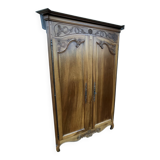 Louis XV Wardrobe in Solid Walnut, Late 19th Century
