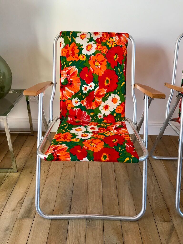 Paire de chaises de camping à fleurs vitaminées 70