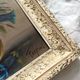 Old painting framed painting bouquet of blue flowers signed Freynal