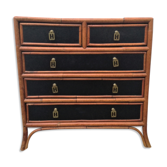 Bamboo chest of drawers 1970