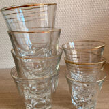 Set of vintage glasses with golden edging