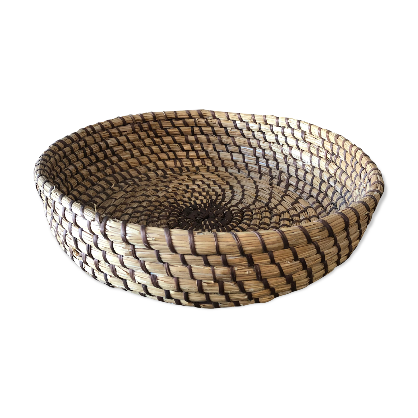 Straw and wicker basket