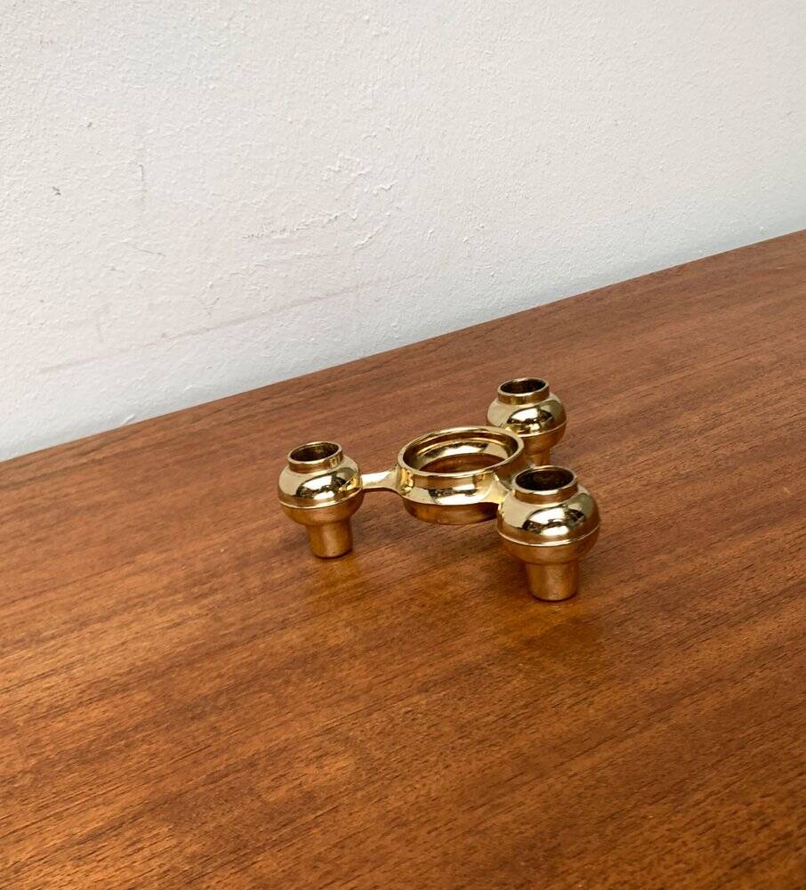 Modular atomic stackable metal candlestick by Quist, 1970s vintage.