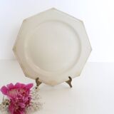 Creil and Montereau plates, 19th century, Perle model, ivory / set of 4