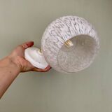 Vintage globe wall lamp in white Clichy glass