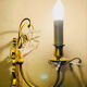 Brass wall light with glass pendants from the mid-20th century.