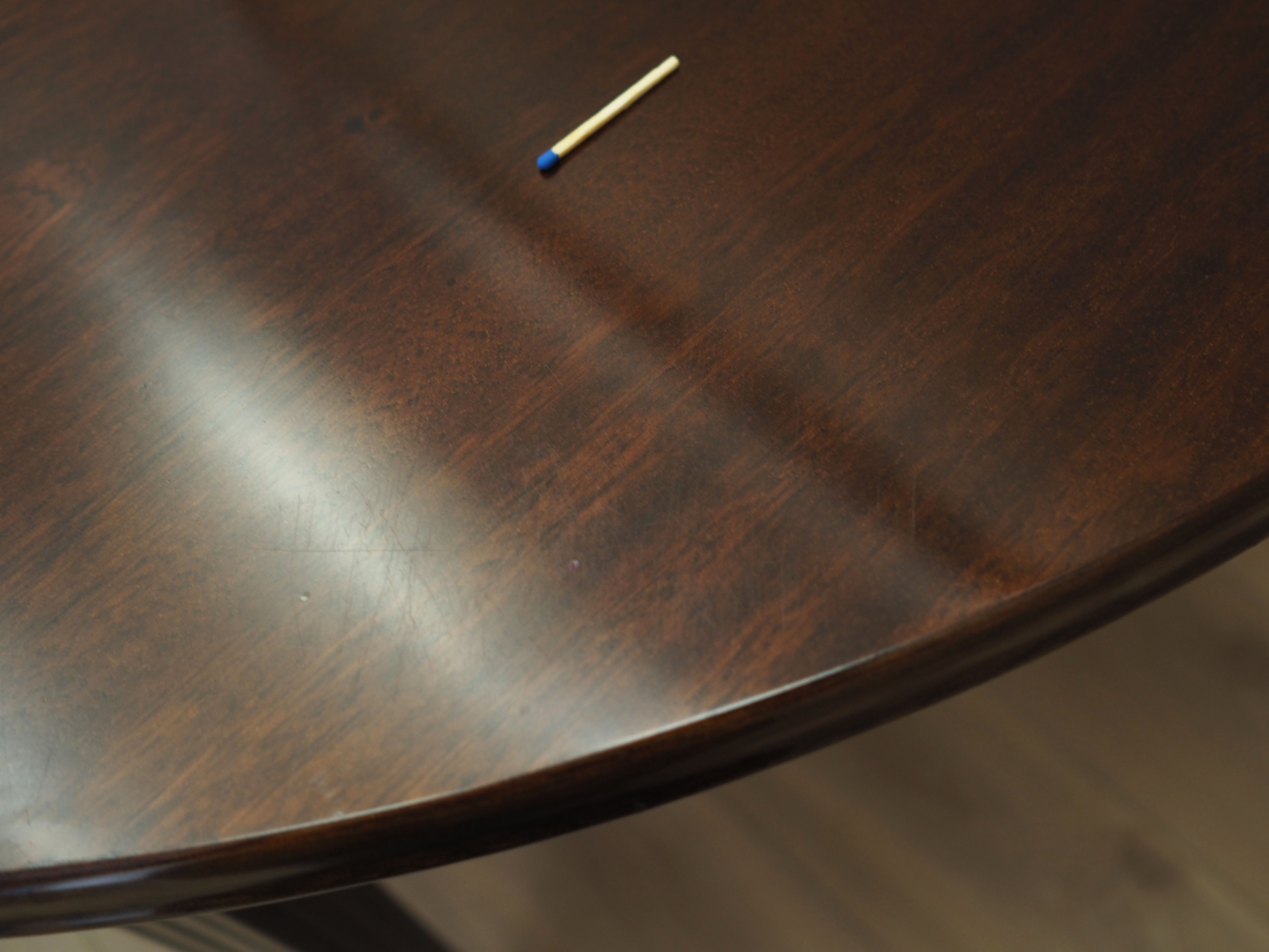 Round mahogany table, Danish design, 1970s, production: Denmark