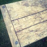 Established solid wood and cast iron console