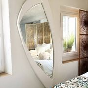 Space Age XXL lacquered wood mirror, France 1970s