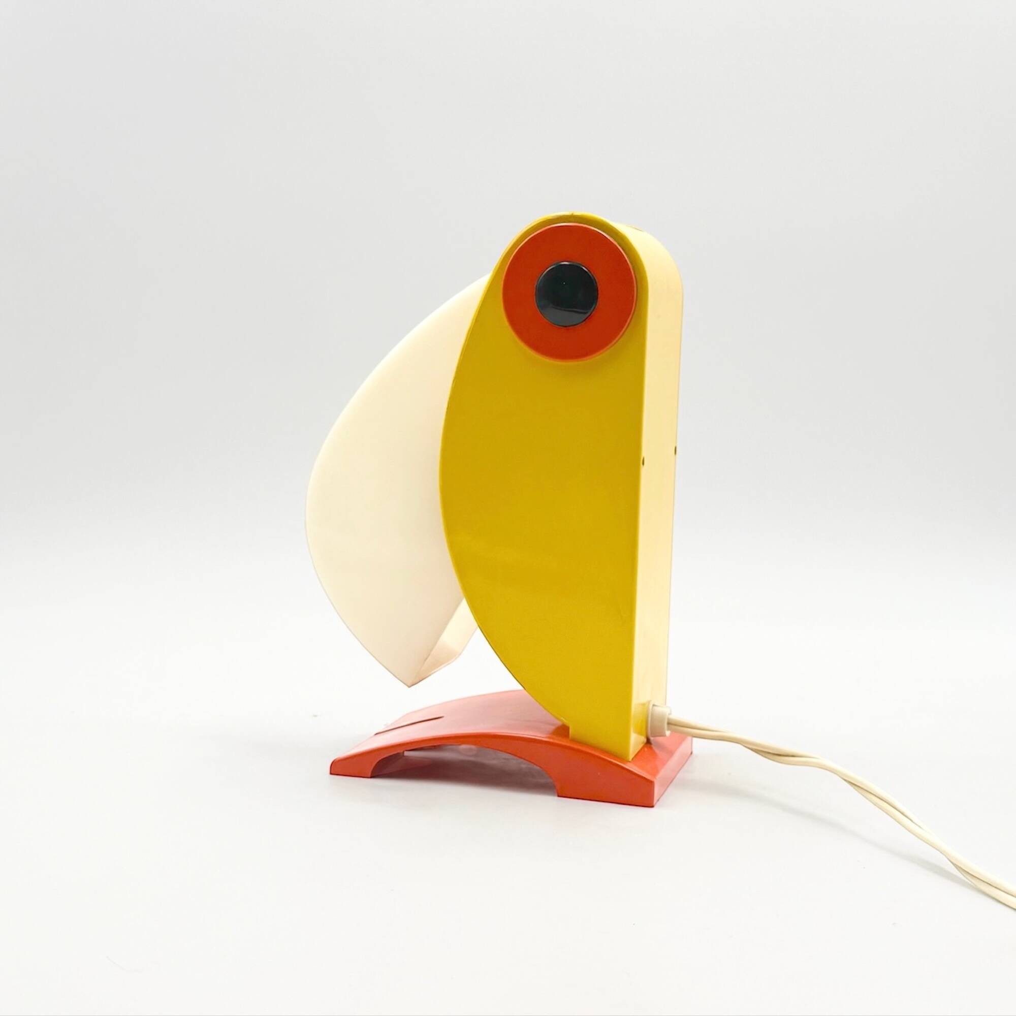 Lampe Toucan vintage années 70 design italien Enea Ferrari