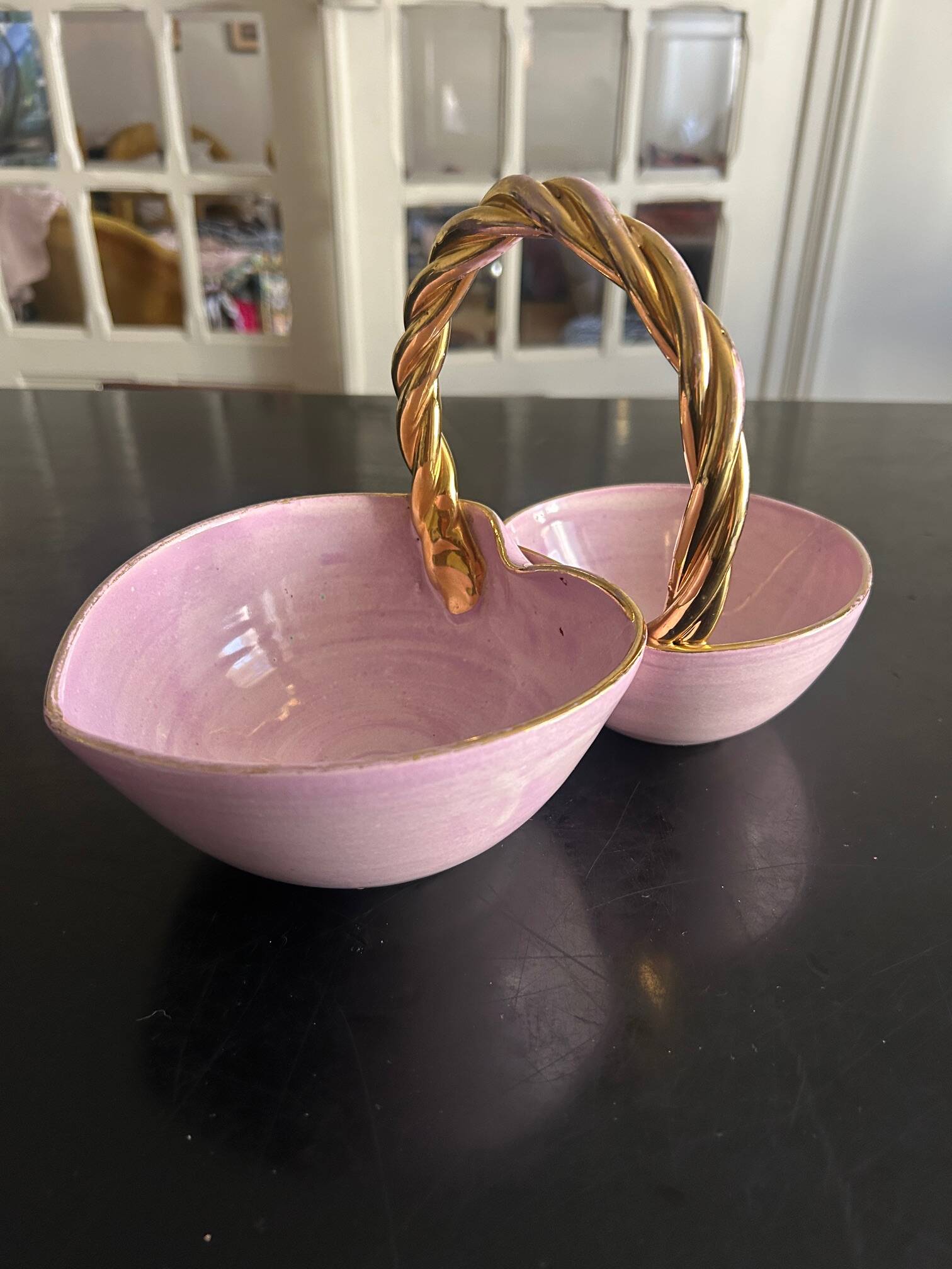 heart-shaped pocket dish in earthenware from Louviers
