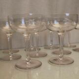 Suite of 12 crystal champagne glasses