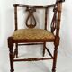 Fauteuil de coin à dossier lyre, vers 1900