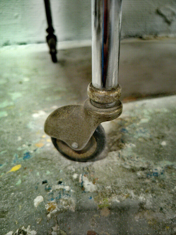 Vintage trolley bar with wheels