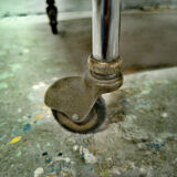 Vintage trolley bar with wheels