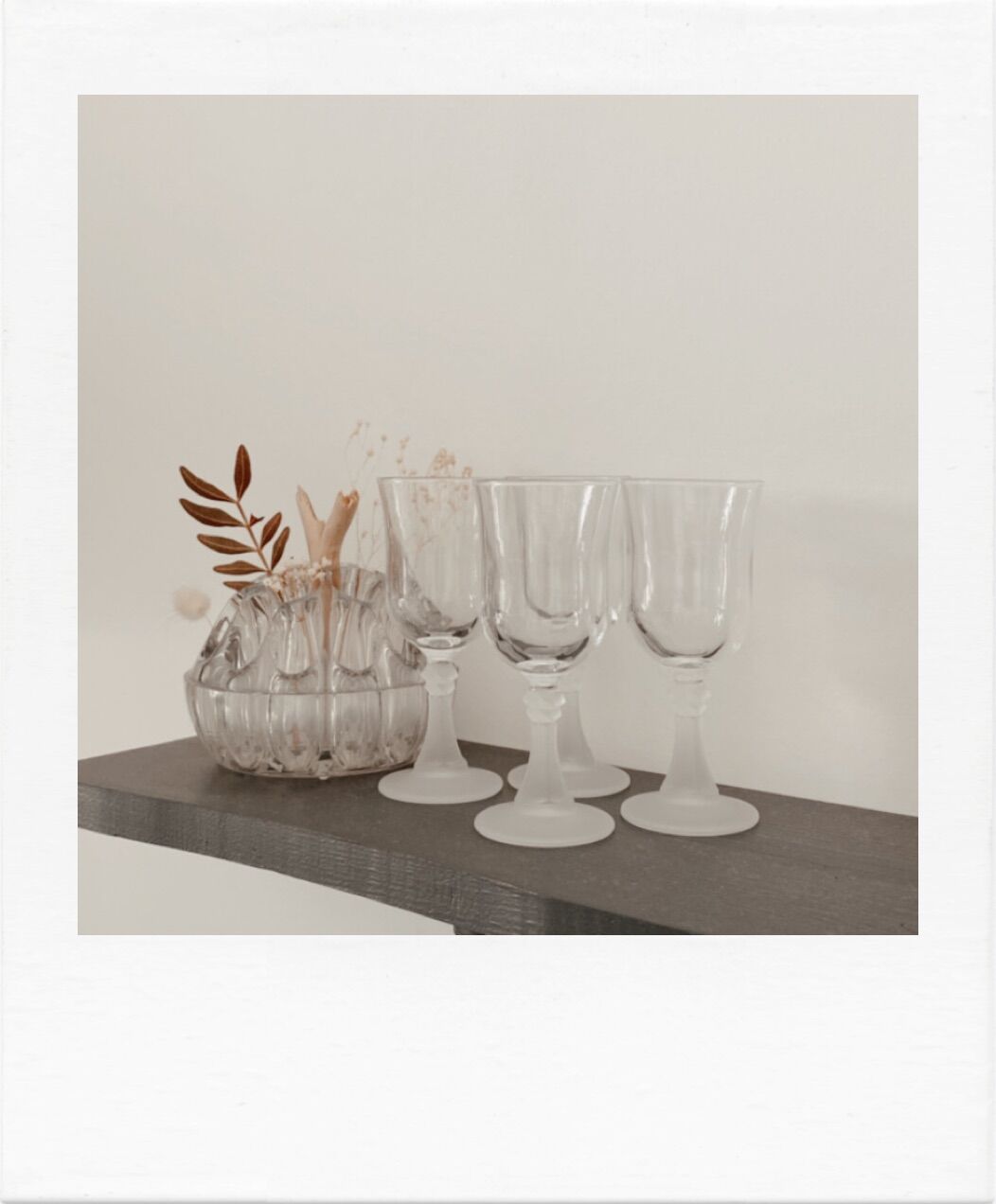 Set de 4 petits verres à pied verre transparent et dépoli