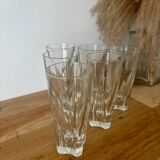 Set of 6 bistro glasses, possibly crystal, made in Italy.