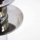 Pair of lucite and silver-plated metal candlesticks