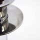 Pair of lucite and silver-plated metal candlesticks