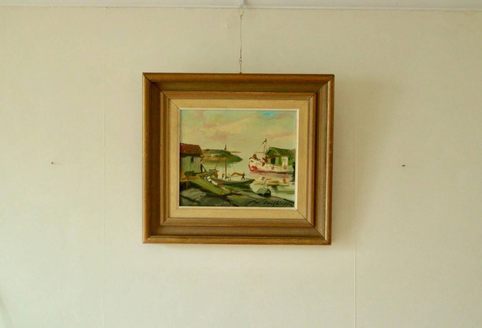 Boat in the harbour by Carl Christiansson