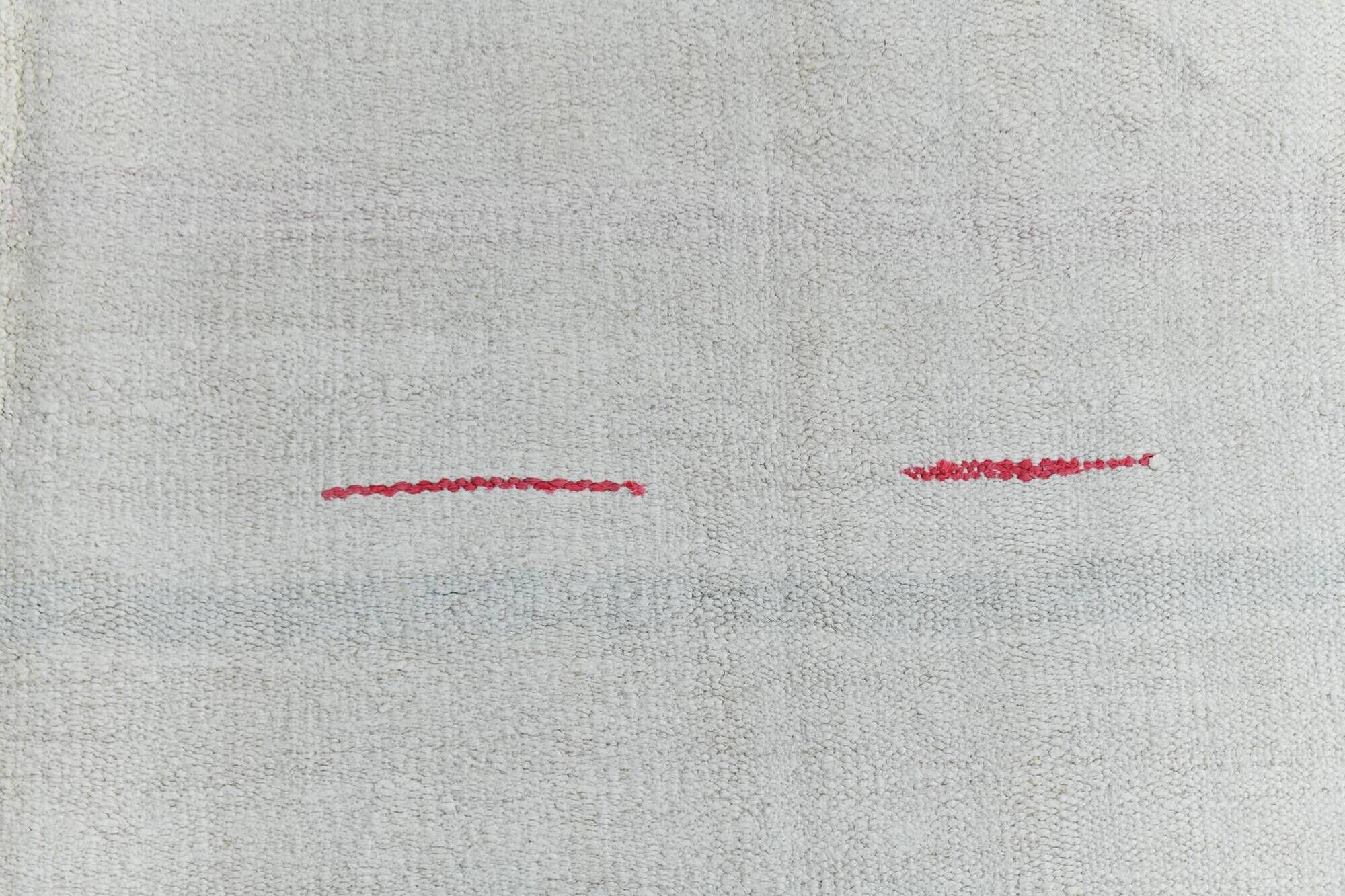 6x12 Off-White Long Wide Hand Woven Turkish Minimal Vintage Rug, 176x358 Cm