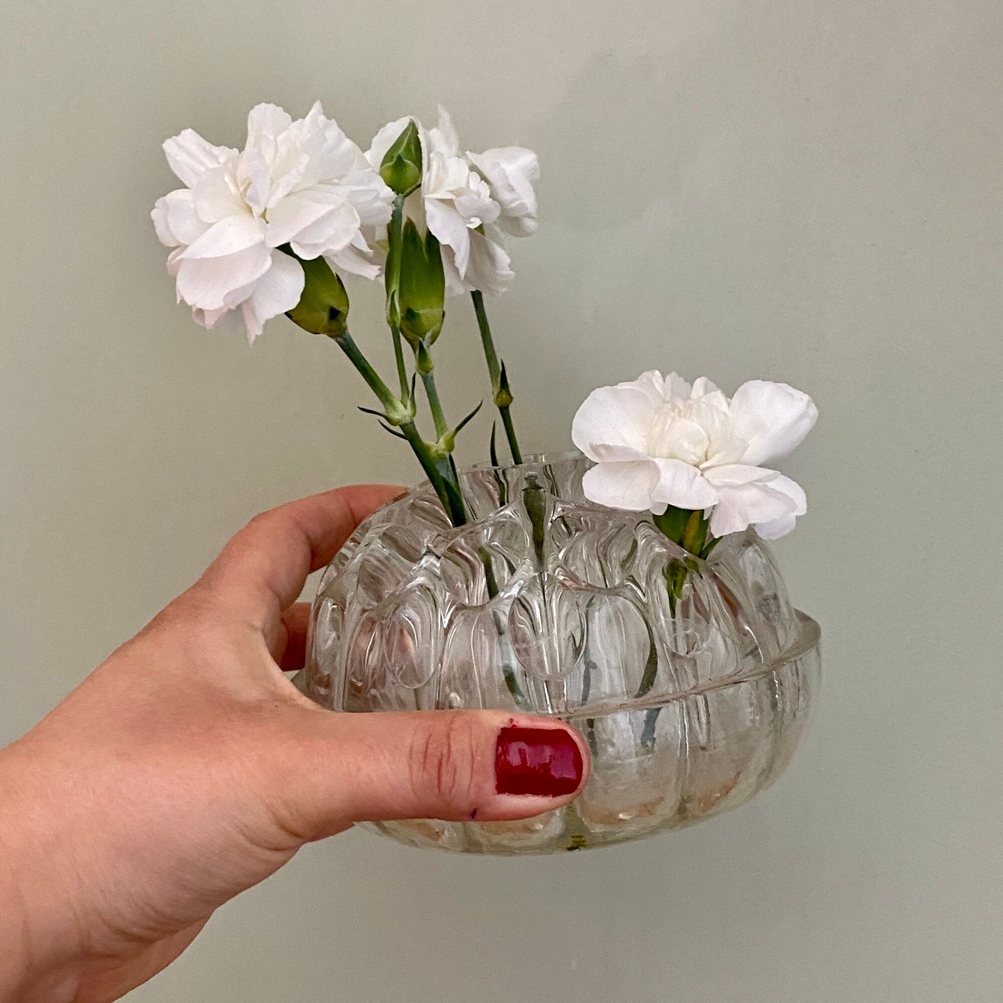 Lot De 2 Pique-fleurs En Verre Vintage Années 1950 - N°' Et 4,5 - Transparents - Occasion