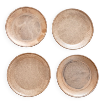 Flat plates x4 raw stoneware