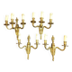 4 bronze wall lights in Louis XVI - XV style