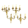 4 bronze wall lights in Louis XVI - XV style