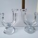 Duo de bougeoirs en cristal