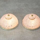 Mid-Century Czech Crystal and Brass Wall Lamp in Brass, 50s, set of 2