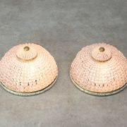 Mid-Century Czech Crystal and Brass Wall Lamp in Brass, 50s, set of 2