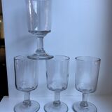 Set of 4 wine glasses in blown glass late nineteenth