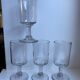 Set of 4 wine glasses in blown glass late nineteenth