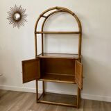 Bamboo shelf and smoked glass