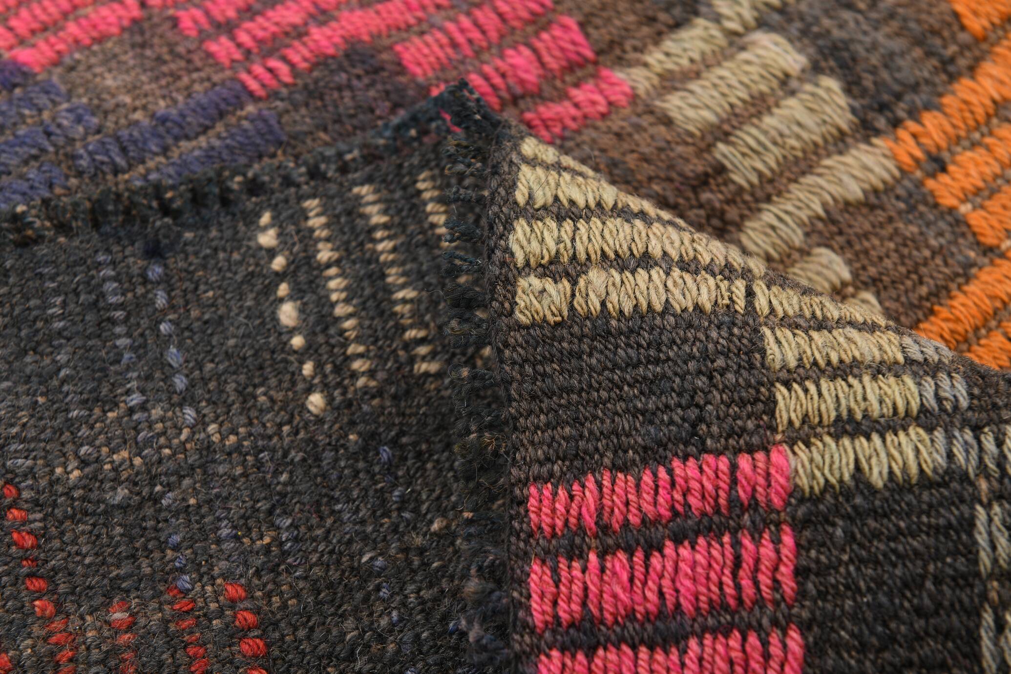 5x7 Red & Orange Vintage Kilim Rug, 171x225Cm