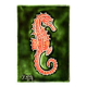 Small glazed ceramic seahorse wall plaque - key ring
