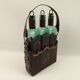 Set 3 bottles with leather bottle holders