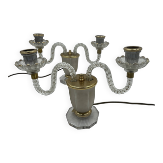 Pair of Crystal Candelabra Lamps - Val d'Andelle