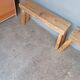 Paire 2 bancs / tabourets bois massif patiné