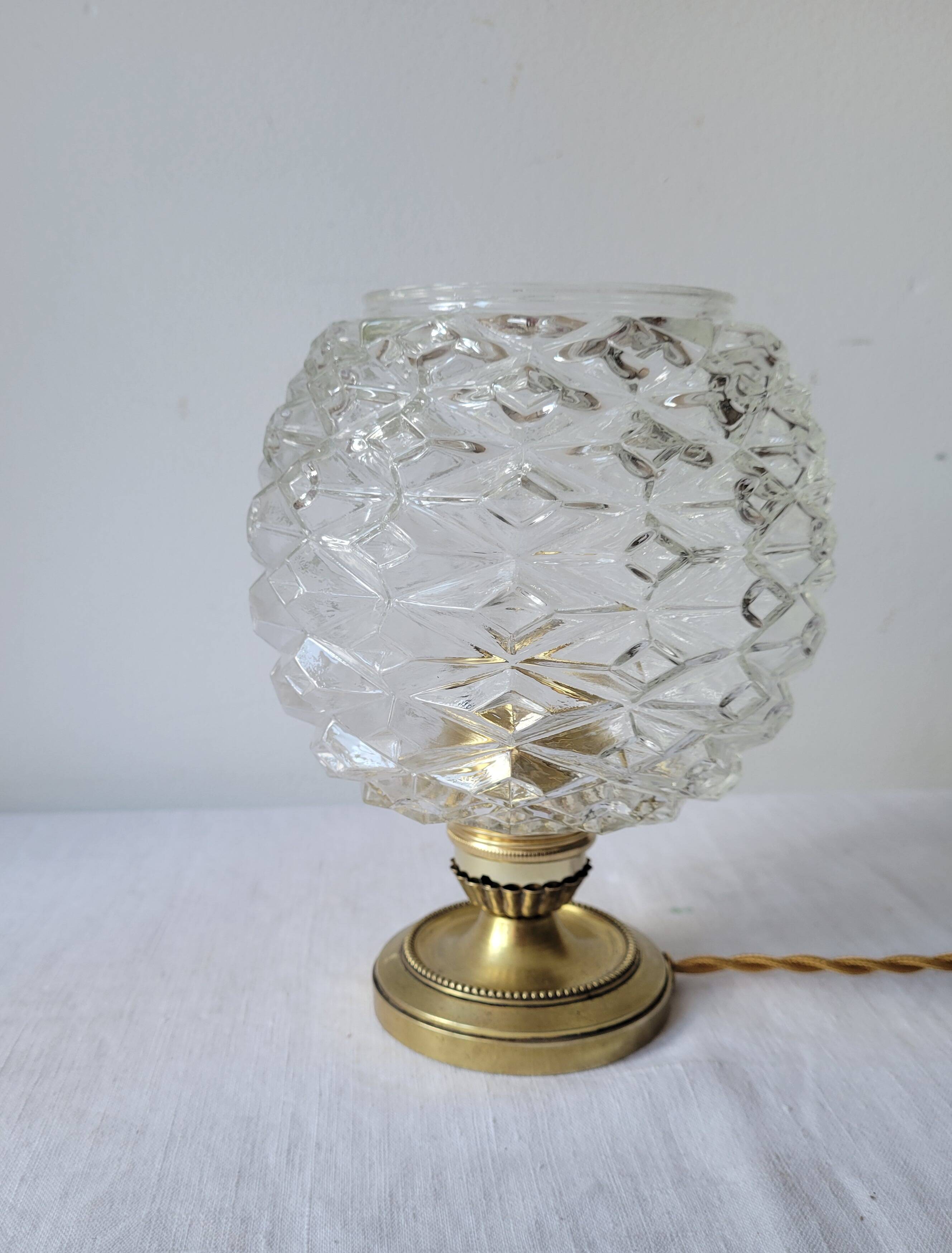 Brass and glass lamp